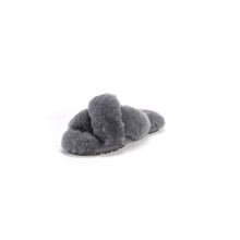 Real Wool Sheepskin Double Strap Slippers